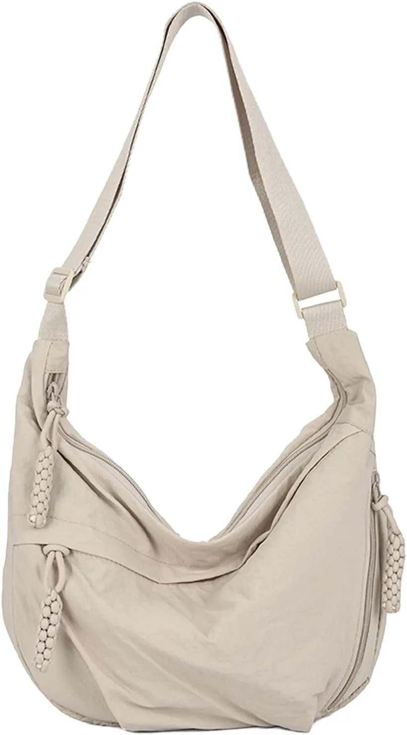 Slouchy Dumpling Bag，Nylon Crossbody Bags ，Crescent Bag for Women Men，Crossbody Bag ，Hobo Bag for Women Men
