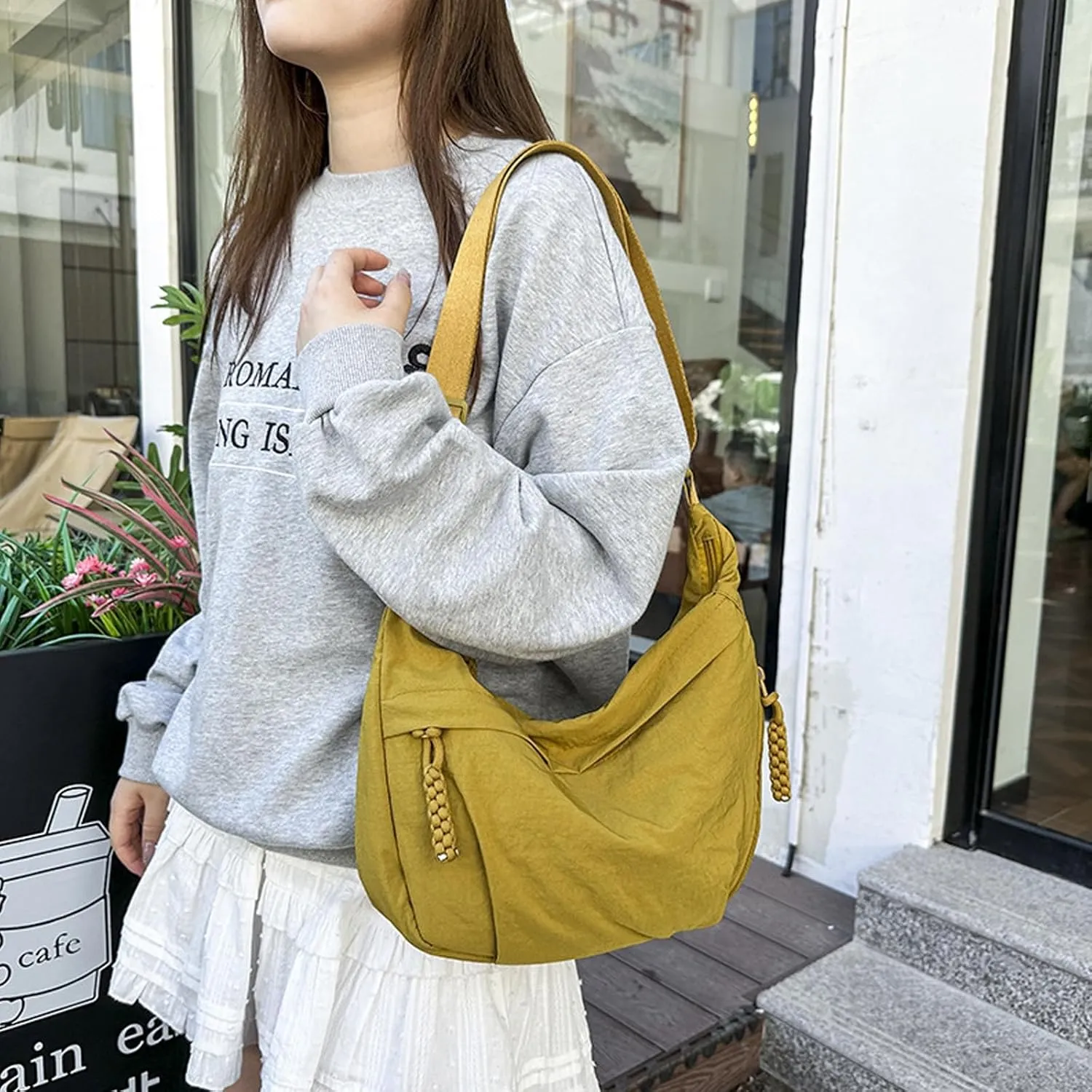 Slouchy Dumpling Bag，Nylon Crossbody Bags ，Crescent Bag for Women Men，Crossbody Bag ，Hobo Bag for Women Men