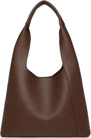 Slouchy Hobo Bags for Women, Shoulder Handbag Purse 2pcs Soft Tote Work Bag PU Leather Top Handle Bag