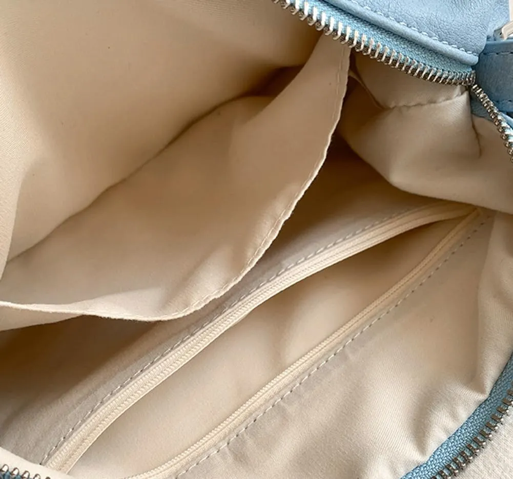 Slouchy Hobo Bags Women 2025 Spring Trendy Ultra Soft Foldable Shoulder Bag Clutch Handbag Tote Purses Bright Color