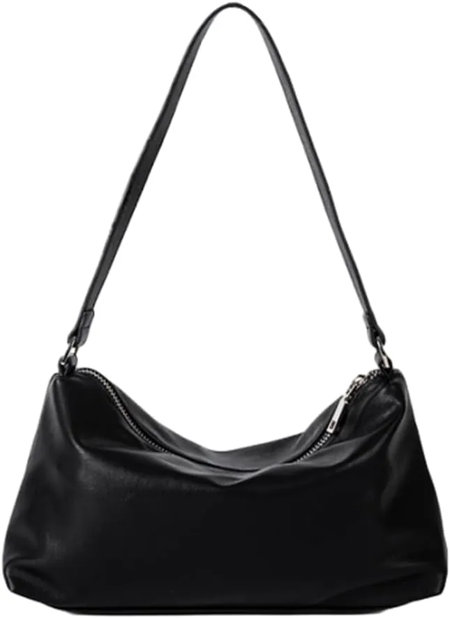 Slouchy Hobo Bags Women 2025 Spring Trendy Ultra Soft Foldable Shoulder Bag Clutch Handbag Tote Purses Bright Color