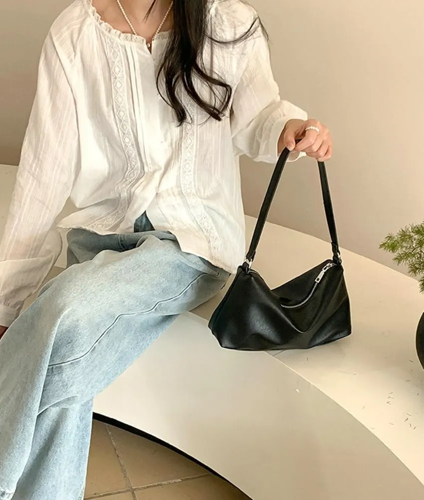 Slouchy Hobo Bags Women 2025 Spring Trendy Ultra Soft Foldable Shoulder Bag Clutch Handbag Tote Purses Bright Color