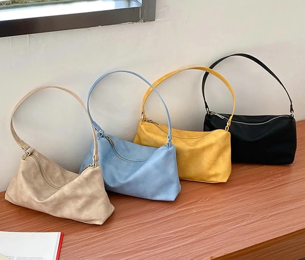 Slouchy Hobo Bags Women 2025 Spring Trendy Ultra Soft Foldable Shoulder Bag Clutch Handbag Tote Purses Bright Color