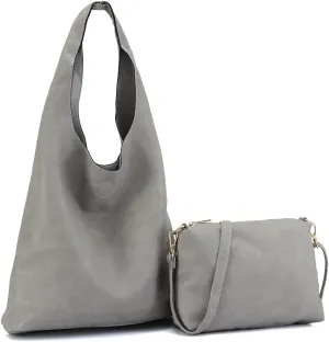 Slouchy Hobo Handbags for women Crossbody Bags PU Leather Top Handle Shoulder Tote Large Ladies Purses Set