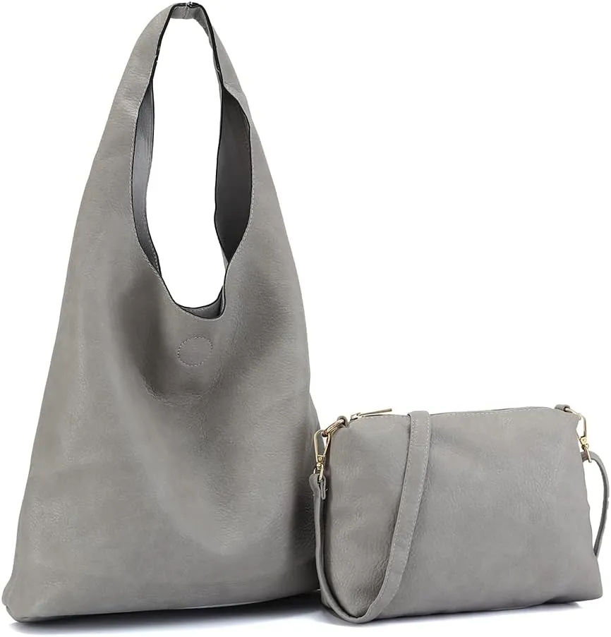 Slouchy Hobo Handbags for women Crossbody Bags PU Leather Top Handle Shoulder Tote Large Ladies Purses Set