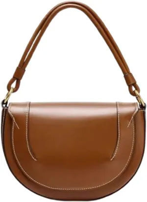 Slouchy PU Leather Crescent Hobo Bags Women Trendy Saddle Crossbody Purse Satchels Shoulder Bag Top-handle Tote Handbag