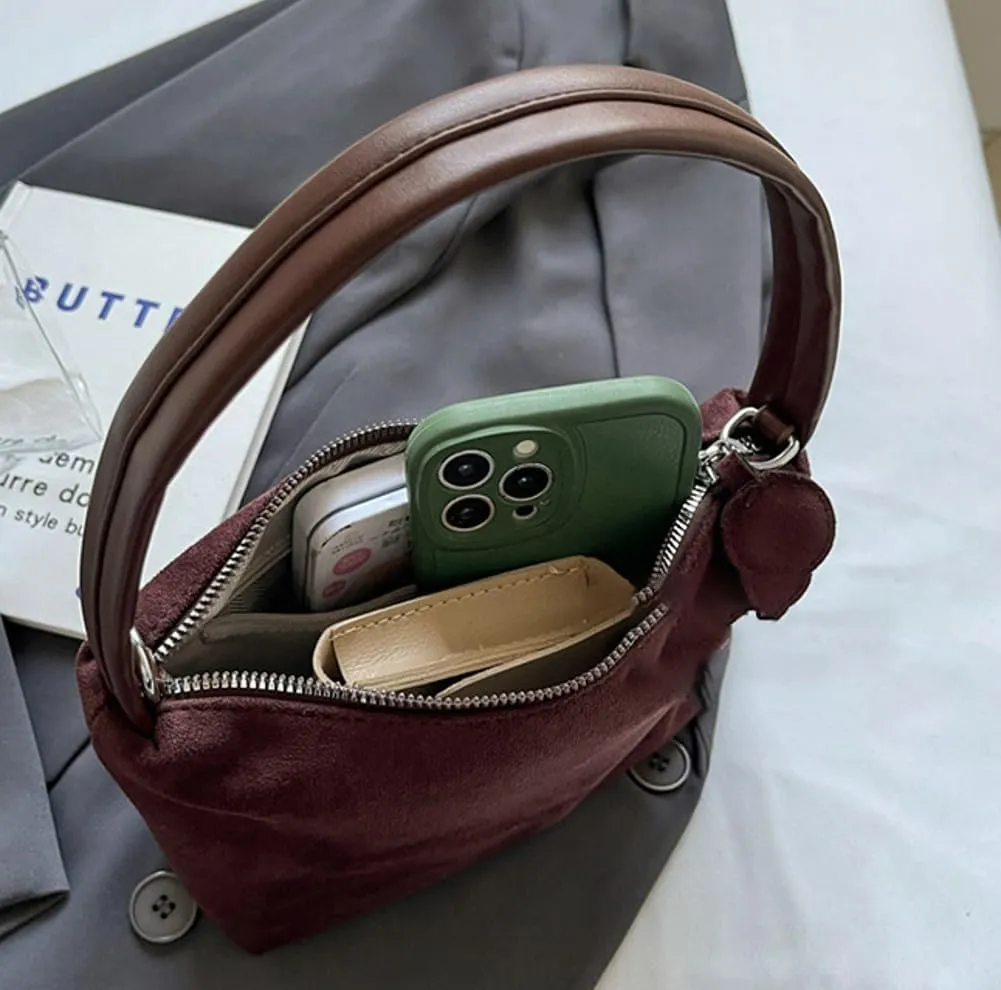 Slouchy Suede Cloud Crossbody Purse Women Crescent Satchels Shoulder Hobo Bags Trendy Travel Top-handle Mini Tote Handbag
