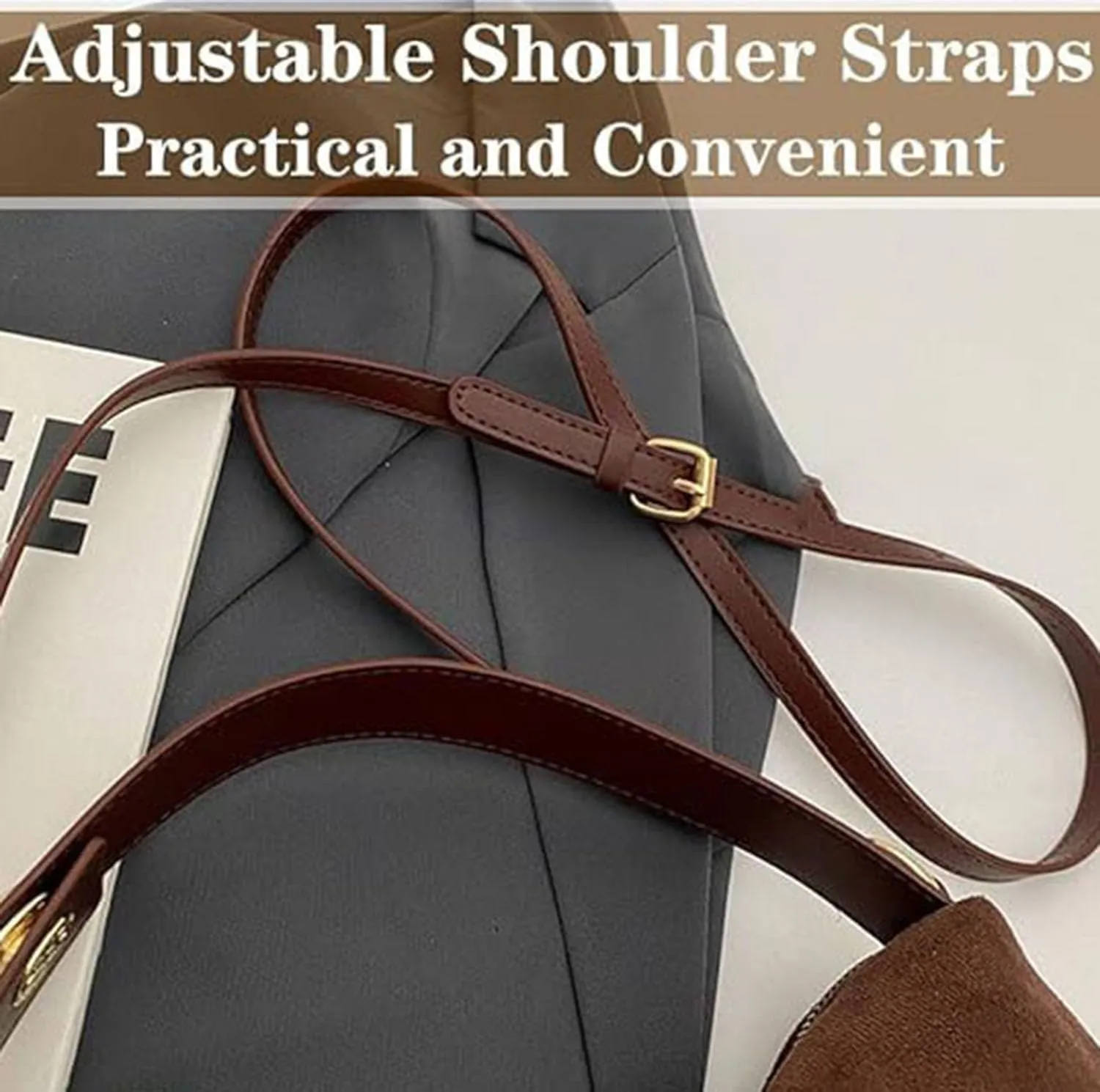 Slouchy Suede Cloud Hobo Bags Brown Suede Bag Retro Suede Shoulder Bag Women Crescent Shoulder Bag