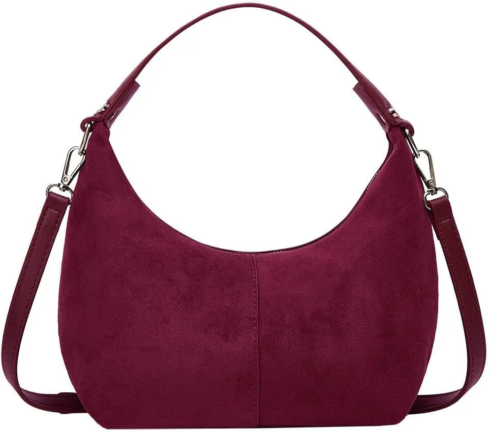 Slouchy Suede Shoulder Bags For Women Retro Crossbody Bag Tote Bag Satchel Bag Winter Work Purses Crescent Bag Handbag Fall