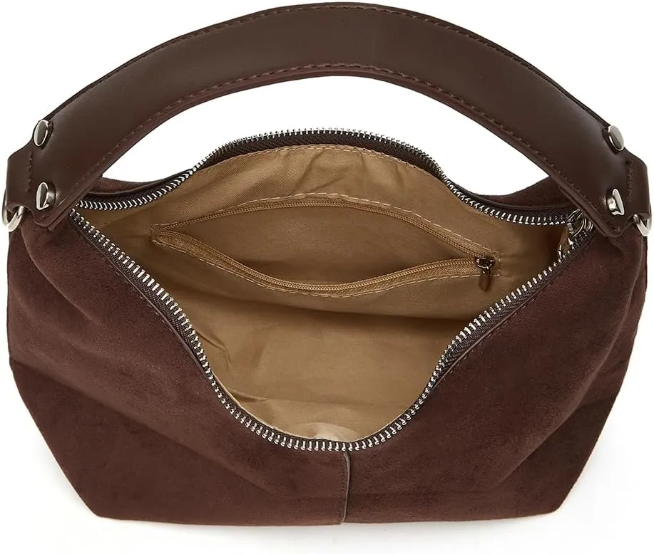 Slouchy Suede Shoulder Bags For Women Retro Crossbody Bag Tote Bag Satchel Bag Winter Work Purses Crescent Bag Handbag Fall