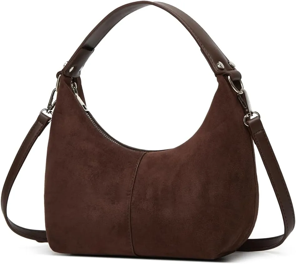 Slouchy Suede Shoulder Bags For Women Retro Crossbody Bag Tote Bag Satchel Bag Winter Work Purses Crescent Bag Handbag Fall