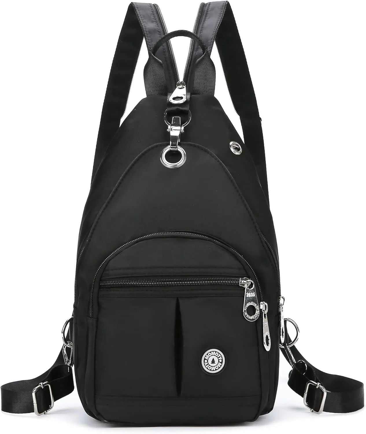 Small Backpack Crossbody Sling Bag Lightweight Daypack Casual Black Travel Bag