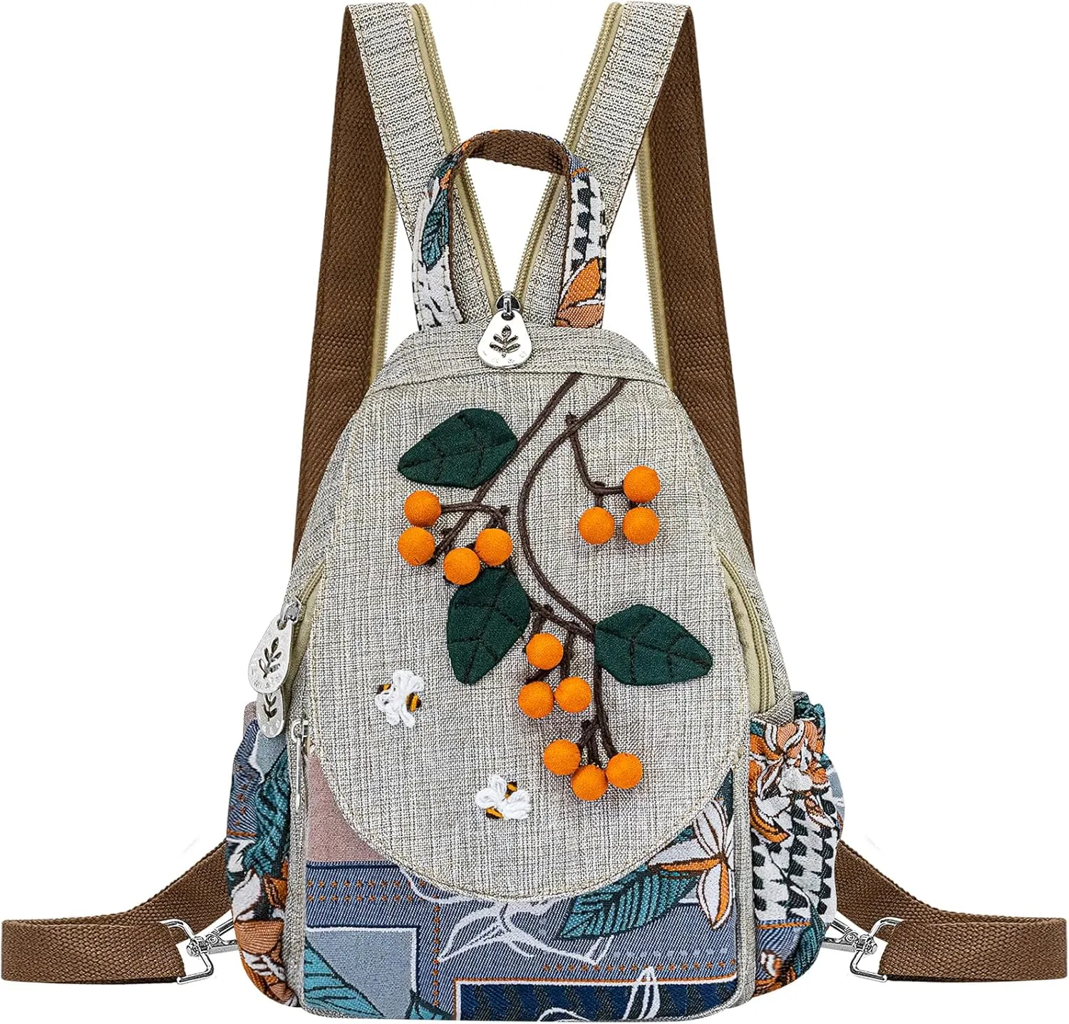 Small Backpack Purse for Women, Hand-Woven Sling Bag, Women's Mini Hippie Boho Cute Sling Backpack