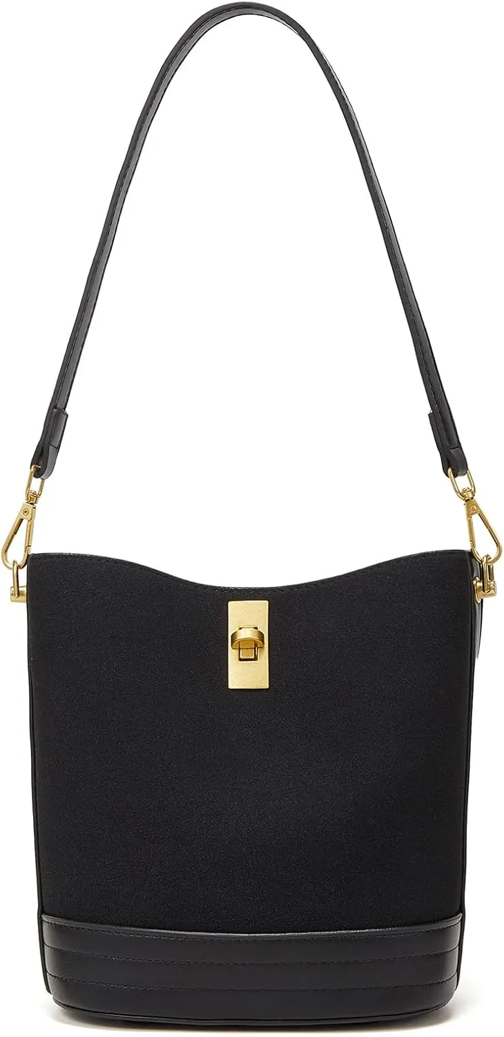 Small Bucket Bag Bucket Purse for Women Shoulder Purse Crossbody Handbag Mini Faux Suede Hobo Bag