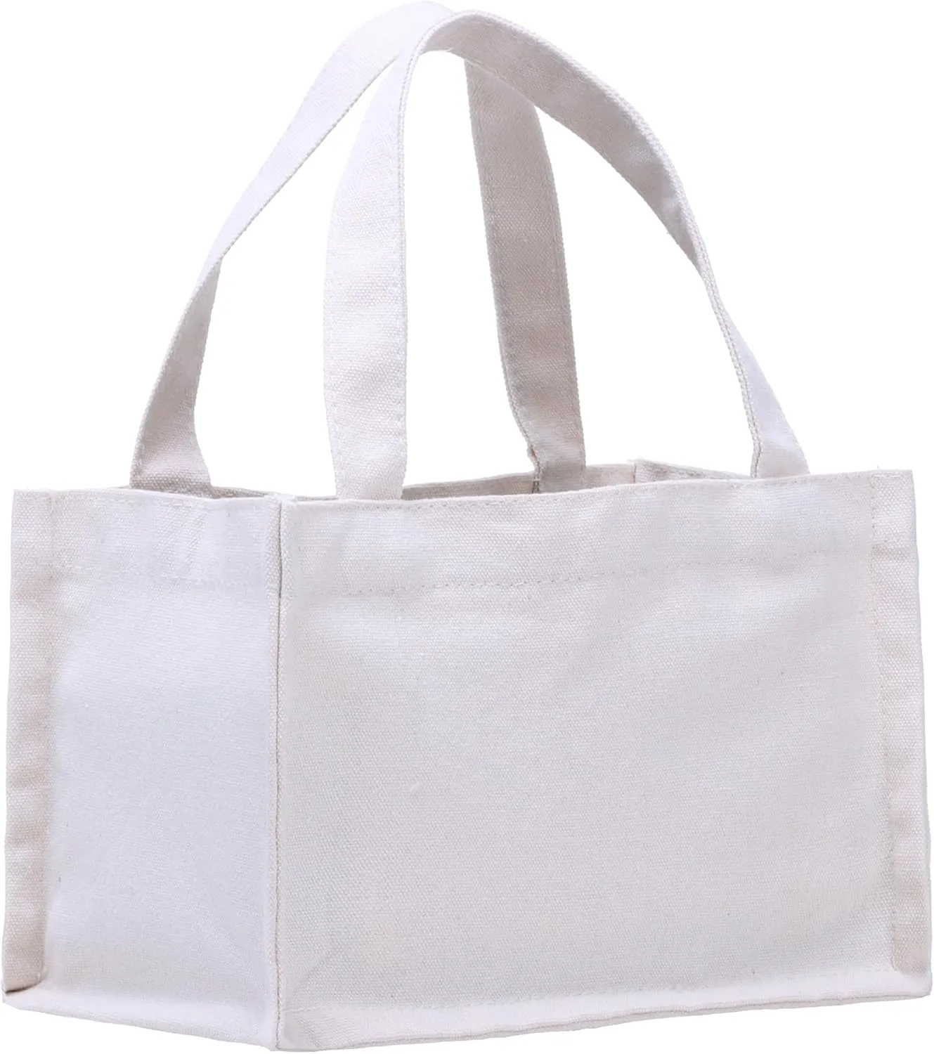 Small Canvas Tote Bags Personalized Mini Gift Bag DIY Crafts Blank Reuseable Tote Bags Bulk-10" x 7" x 6"
