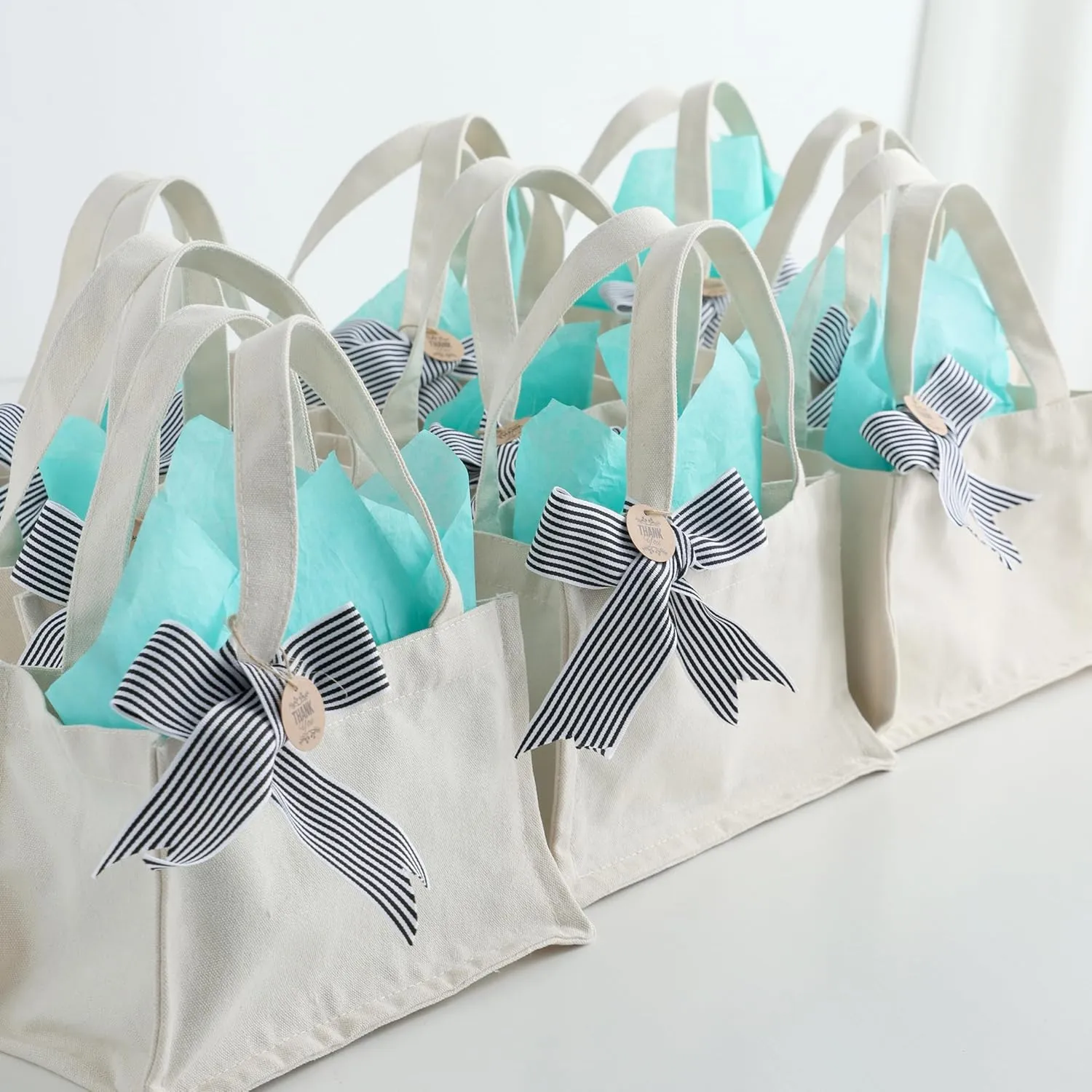 Small Canvas Tote Bags Personalized Mini Gift Bag DIY Crafts Blank Reuseable Tote Bags Bulk-10" x 7" x 6"