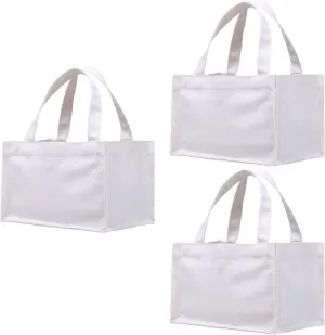 Small Canvas Tote Bags Personalized Mini Gift Bag DIY Crafts Blank Reuseable Tote Bags Bulk-10" x 7" x 6"