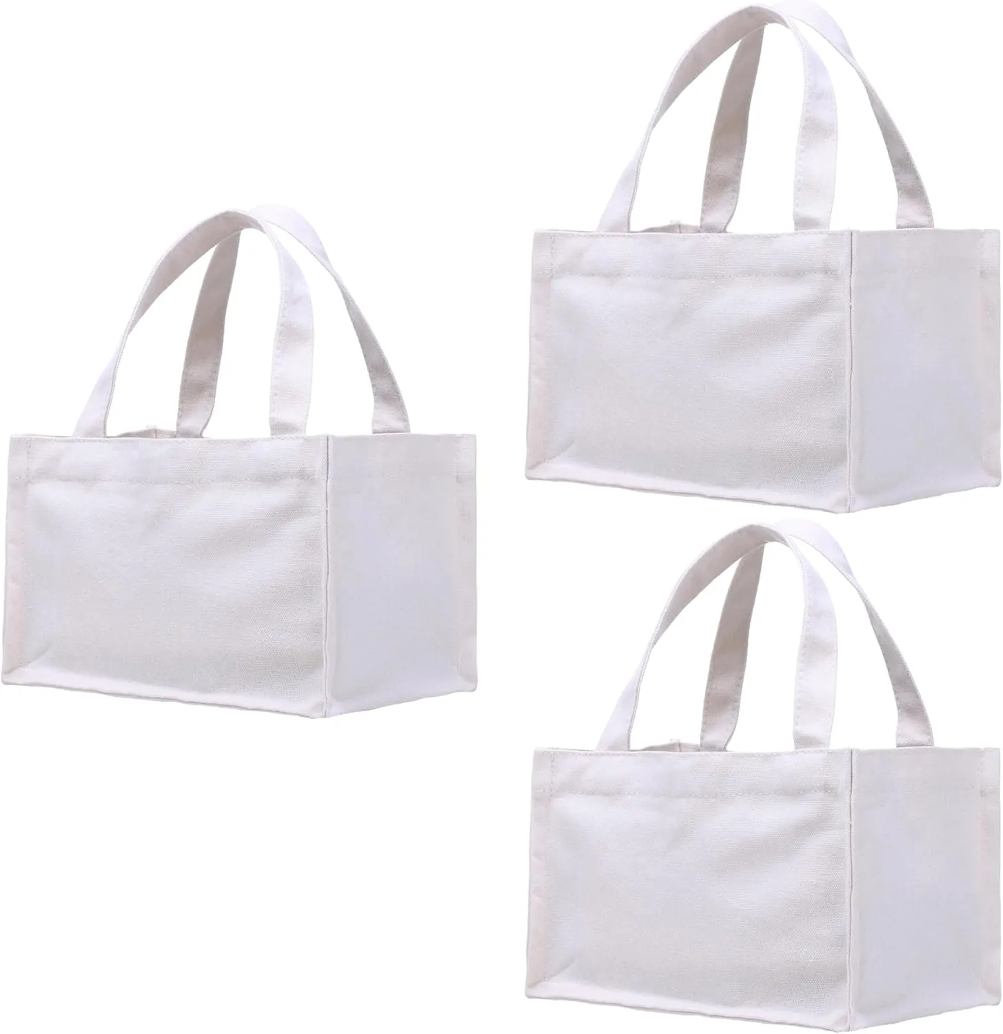 Small Canvas Tote Bags Personalized Mini Gift Bag DIY Crafts Blank Reuseable Tote Bags Bulk-10" x 7" x 6"