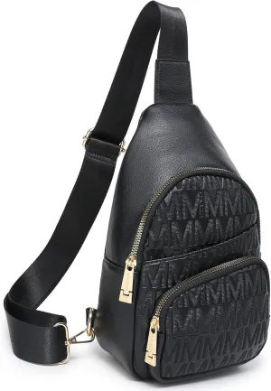Small Crossbody Bag for Women Pu Leather Sling Purse Trendy Fanny Pack Chest Bag for Travel