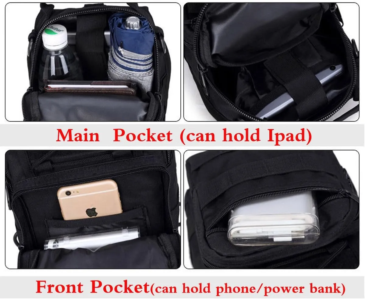 Small Hiking Daypack Sling Chest Bag Multifunctional Shoulder Messenger Crossbody Backpack Camping Pack