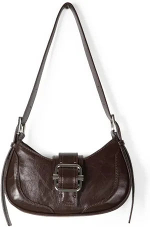 Small Leather Underarm Bag for Women, Crescent Shoulder Handbag, Cute Hobo Purse, Vintage Top Handle Satchels