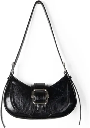 Small Leather Underarm Bag for Women, Crescent Shoulder Handbag, Cute Hobo Purse, Vintage Top Handle Satchels