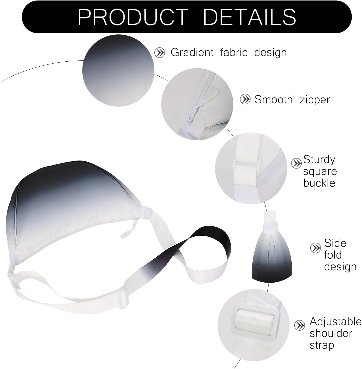 Small Nylon Crescent Crossbody Bag for Women Men Trendy, Waterproof Crescent Sling, Lightweight Travel Purses