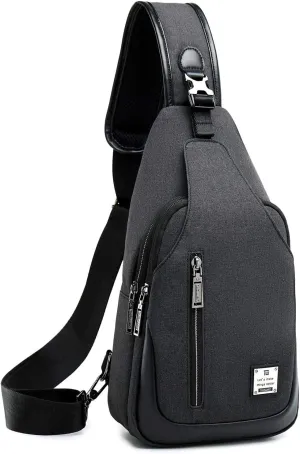 Small Sling Bag Crossbody Backpack Over the Shoulder Bag for Men Women Travel Outdoors, Lightweight Chest Pack (Large,Black)