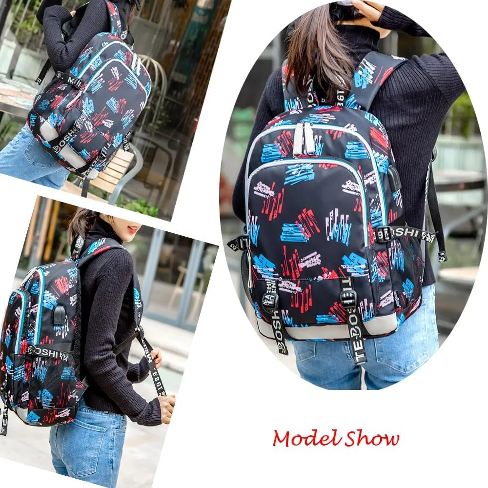 Soccer Player 7 Multifunction Sport Backpack Travel Laptop Football Fans Bag for Men Women (Blue lines - 2)