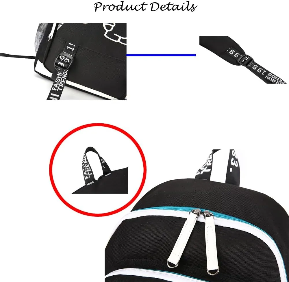 Soccer Player 7 Multifunction Sport Backpack Travel Laptop Football Fans Bag for Men Women (Blue lines - 2)