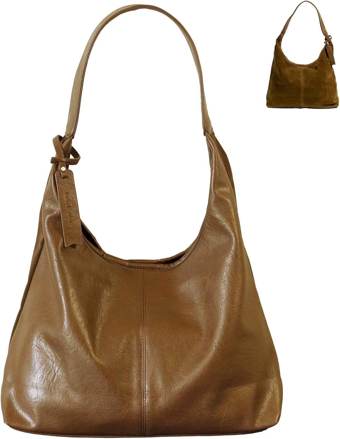 Soft PU Leather and Suede Tote Bag Shoulder Bag for Women - Large Capacity Hobo Bag with Interior Pockets