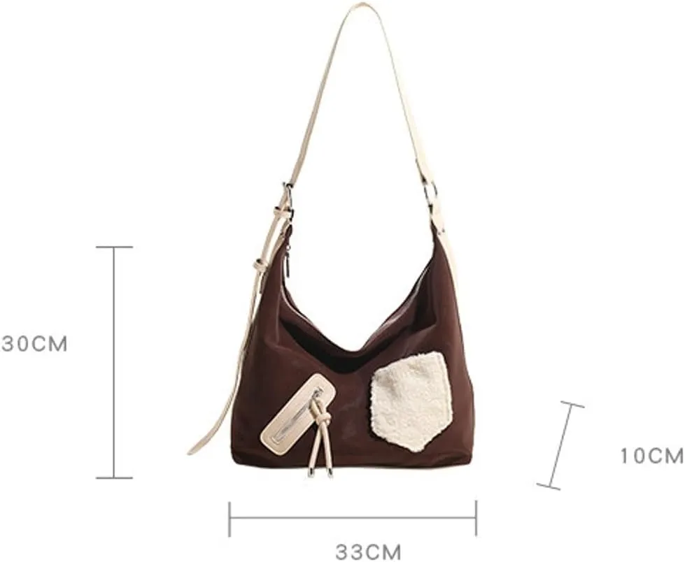 Soft Suede Shoulder Bag for Women Slouchy Crossbody Tote Purse Large Dumpling Handbags Top Handle Satchels