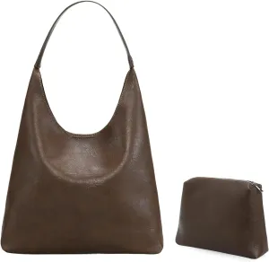 Sorexuber Suede Bag for Women Hobo Bag Soft Shoulder Purse Handle Handbag Large PU Handbag for Everyday Travel Durable Purse
