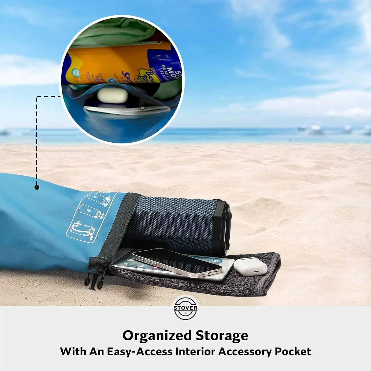 STOVER 5/10/25/30/40/55L Waterproof Dry Bag, Small Lightweight Roll Top Dry Bag Backpack w/Waterproof Phone Case, Kayaking, Travel, Hiking, Fishing, Tubing, Camping, the Beach, Men/Women (Blue)