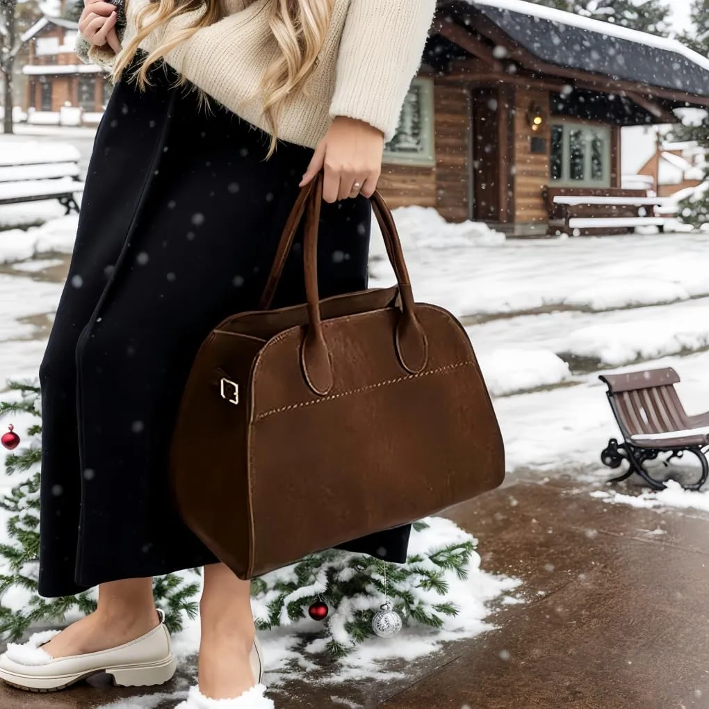 Suede & Faux Leather Tote Bags - Vintage Handbags for Women
