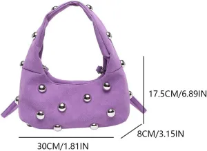 Suede Bag for Women, Brown Suede Tote Bag, Simulation Vintage Fashion Suede Shoulder Bag, Fashion Underarm Bag, Ca