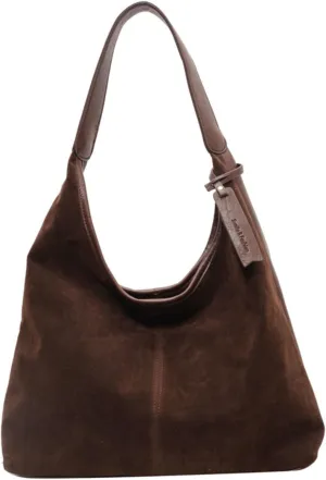 Suede Bag Suede Tote Bag Brown Suede Shouder Purse Work Hobo Handbags Fall Aesthetics