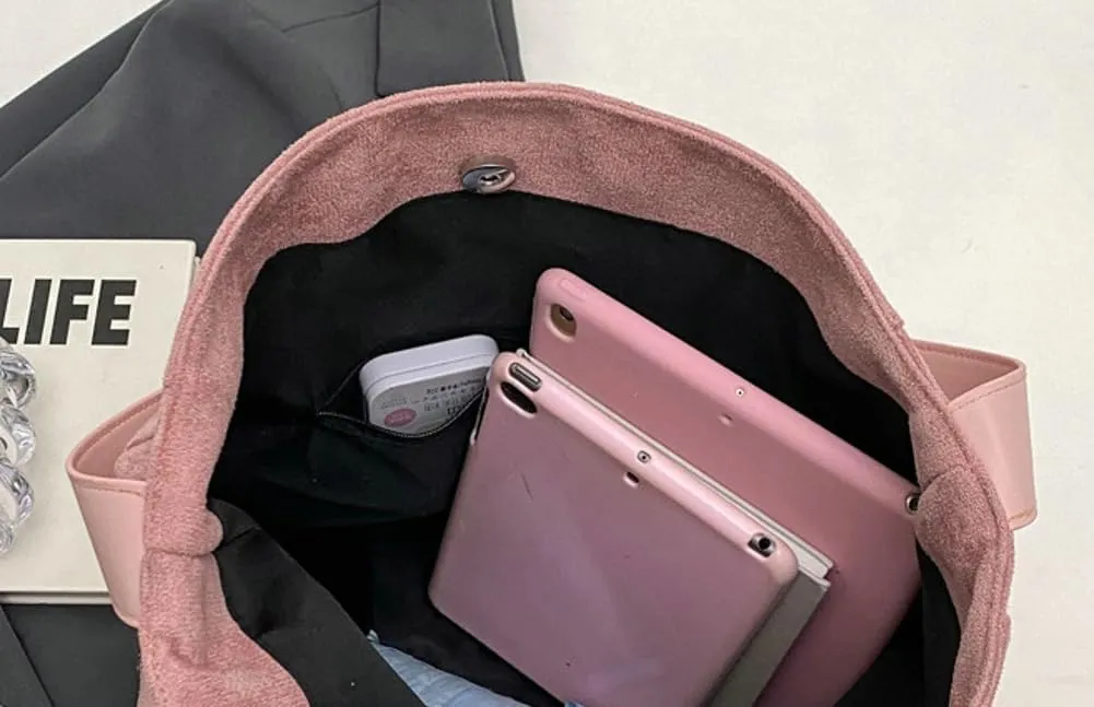 Suede Bags for Women Fashion Slouchy Shoulder Bag Retro Crescent Satchel Hobo Handbags College Work Tote Purses 2024