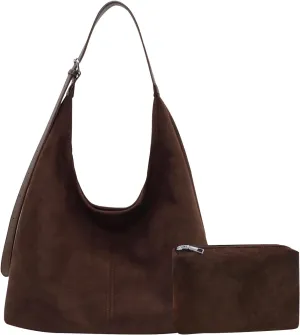 Suede Bags for Women Suede Hobo Bag Retro Suede Tote Bag Slouchy Suede Shoulder Bag Crossbody Handbags Suede Purse