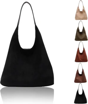 Suede Hobo Bags for Women Leather Suede Slouchy Tote Bag Brown Suede Bag Suede Shoulder Bag Suede Handbags