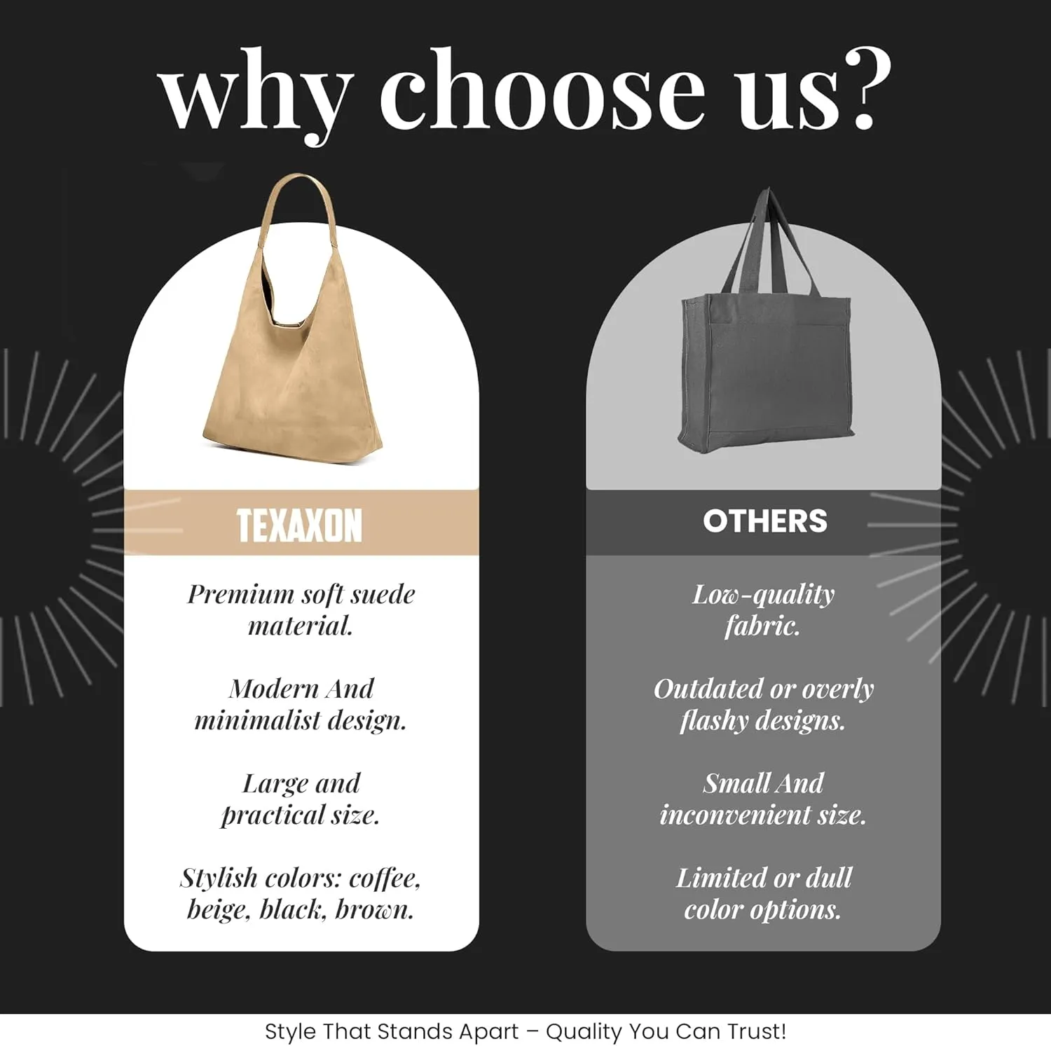 Suede Hobo Tote Bag for Women – Stylish Slouchy Handbag, Leather Work Bag, Women’s Handbags, Hobo Tote Bag for Travel&Office
