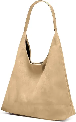 Suede Hobo Tote Bag for Women – Stylish Slouchy Handbag, Leather Work Bag, Women’s Handbags, Hobo Tote Bag for Travel&Office