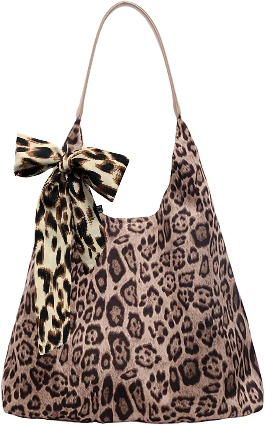 Suede Leopard Tote Bags for Women Cheetah Print Purse Suede Slouchy Hobo Shoulder handbags Large Capacity Bag 2PCS