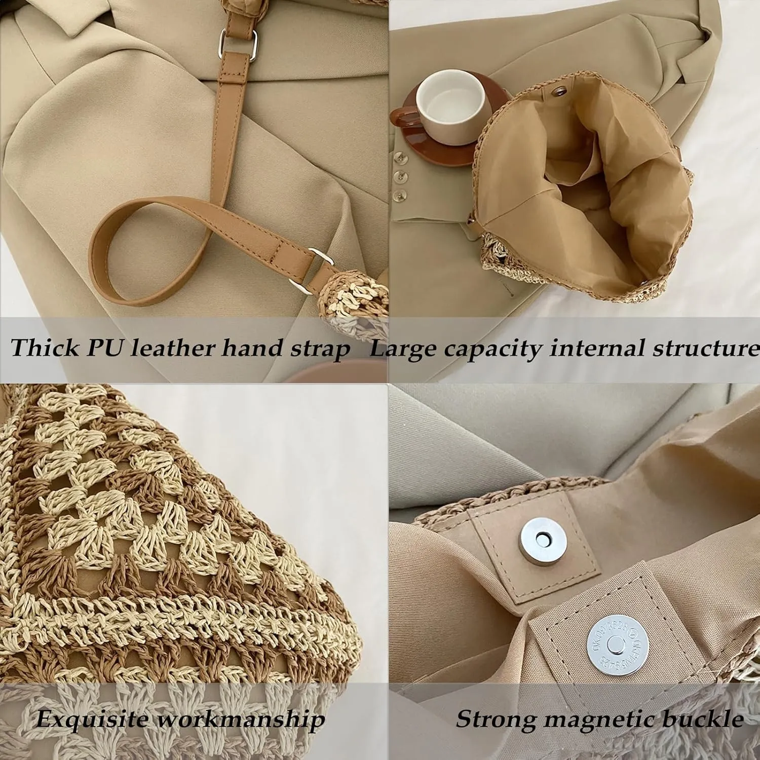 Suede purses for Women 2024 Slouchy Shoulder Bags Soft Leather hobo bag Brown Tote Handbag for Work Everyday