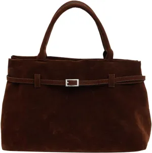 Suede Tote Bag for Women, Brown Suede Handbag Slouchy Hobo Bag Leather Purse Fall Winter Work Bag
