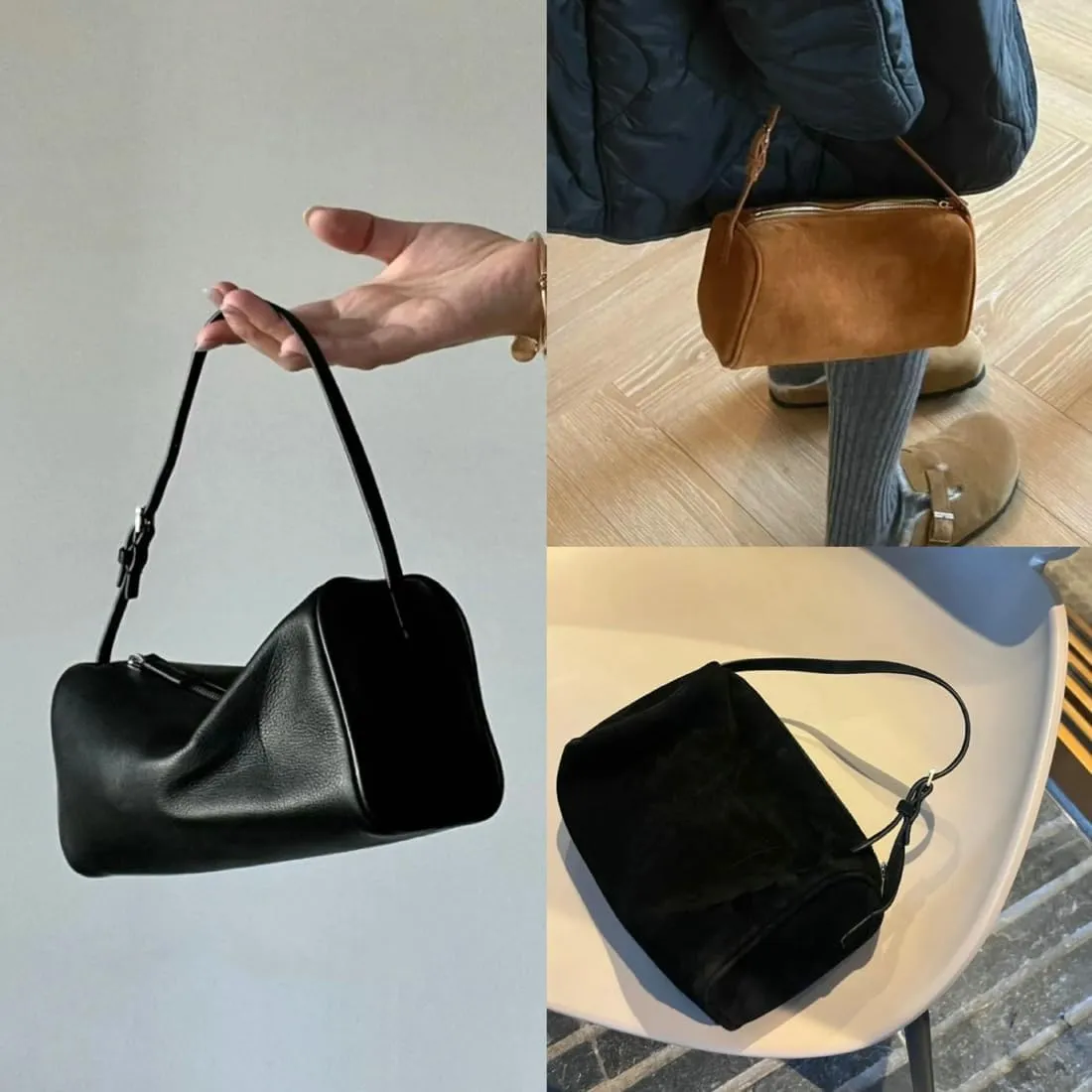 Suede Tote Bag for Women Leather Retro Purses Crossbody Shoulder Bag Trendy Top Handle Tote Handbag Satchel 90S Bag Purse
