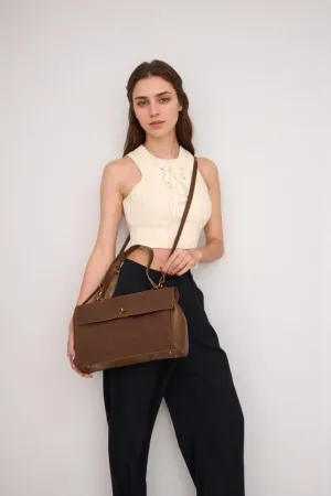 Suede Tote Bag for Women - Slouchy Work Bag with Large Capacity and Top Handle - Faux Suede Hobo Handbag