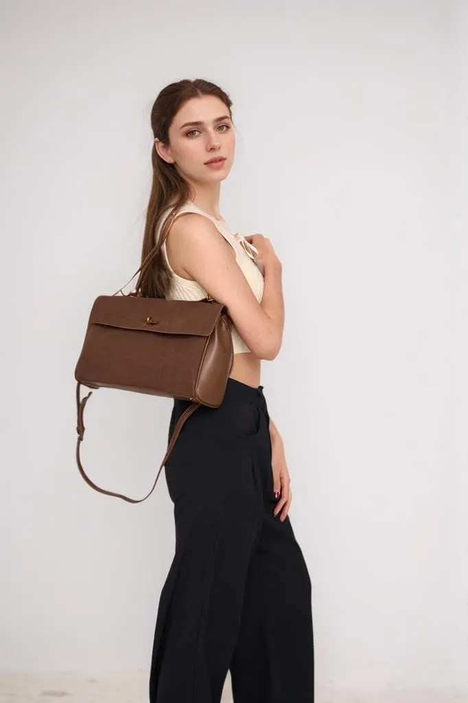 Suede Tote Bag for Women - Slouchy Work Bag with Large Capacity and Top Handle - Faux Suede Hobo Handbag