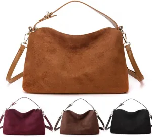 Suede Tote Bag for Women Suede Satchels Bag Faux Suede Bag Vintage Top Handle Handbag Shoulder Purse Hobo Bag Tote Handbags
