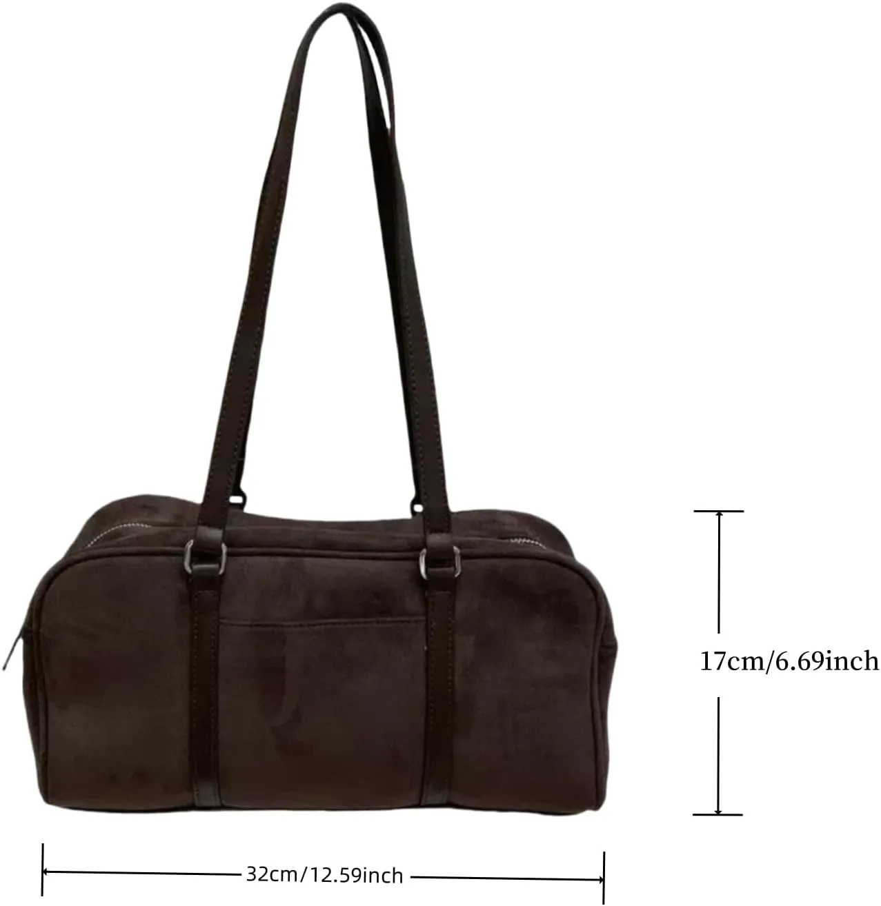 Suede Tote Bag for Women, Womens Purse Slouchy Hobo Handbag Brown Retro Top Handle Bag, Fashion Shoulder Satchel Work Bags